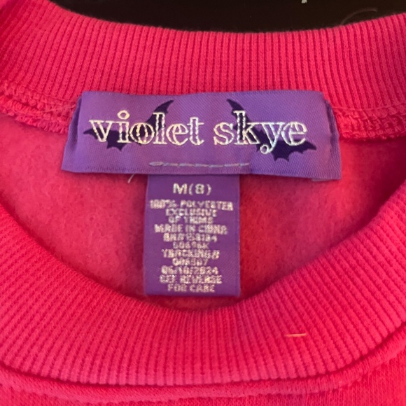NWT Let’s Go Ghouls Pink Sweatshirt Violet Sky Size Large Girls Halloween - Picture 5 of 7